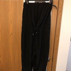 Black strapless jumpsuit